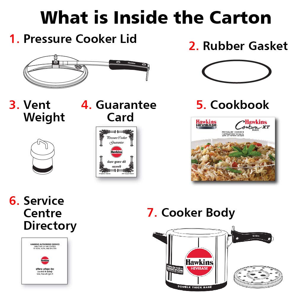 Hawkins Hevibase Aluminium Inner Lid Pressure Cooker - Induction Base, Silver, IH65, 6.5 l-5.webp